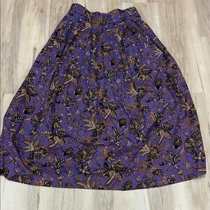 Ruff Hewn Floral Purple cotton Skirt